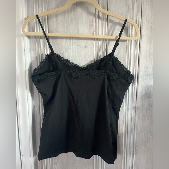 MARIANNE Retro Y2K black Lace Trim spaghetti strap Camisole top L WHIMSIGOTH - Picture 2 of 8
